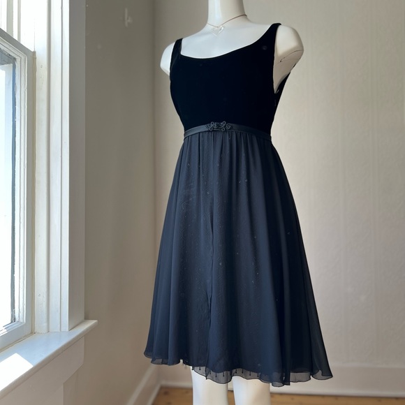 Vintage Valentino Night Silk & Velvet Hand Beaded Dress - Picture 1 of 15